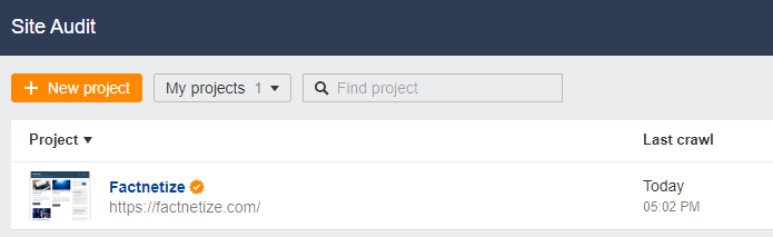 ahref - site audit - crawl