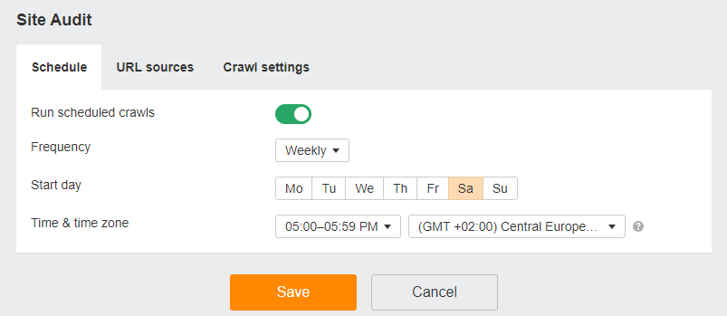 ahrefs - site audit schedule