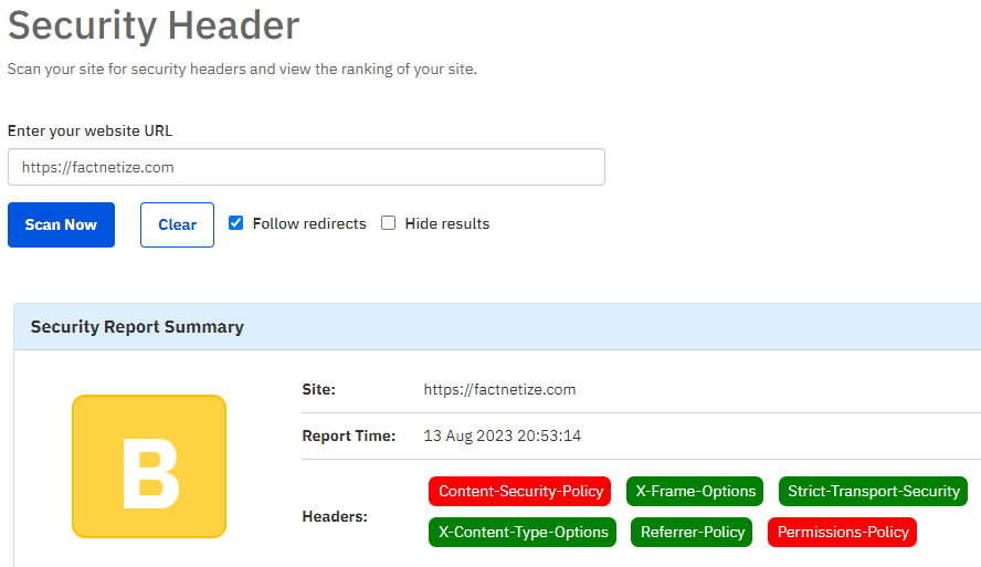 security header
