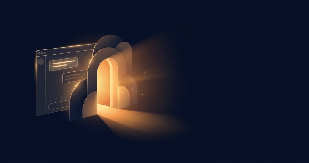 Glowing chat window illustrating what Claude is and how to create an account